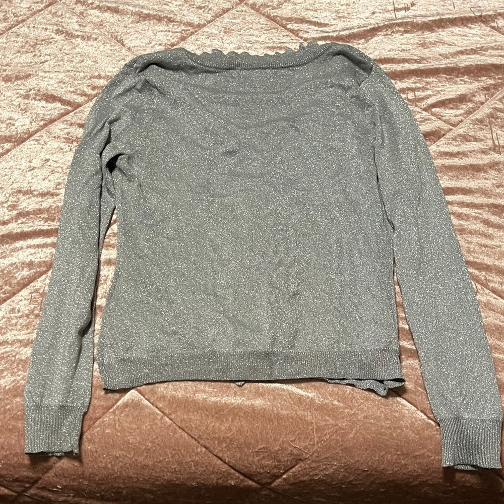 New York & Company Shimmering Gray Cardigan - Picture 5 of 5